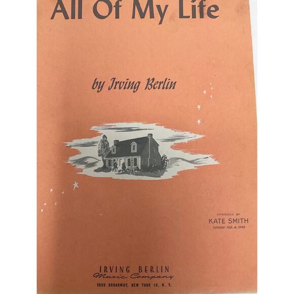 All Of My Life Sheet Music 1944 Irving Berlin Kate Smith - Picture 2 of 5
